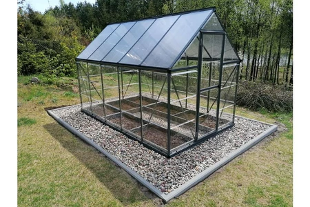 Szara aluminiowa szklarnia Hybrid Palram